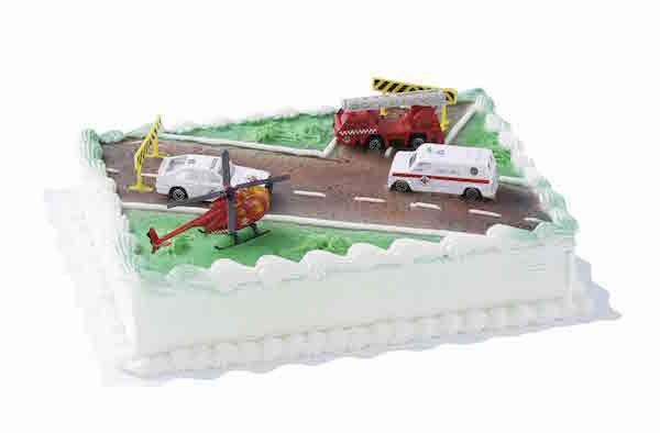 Torte Cake Sparkässeli BRÄNDLI Amerika Torte Rettungsfahrzeuge